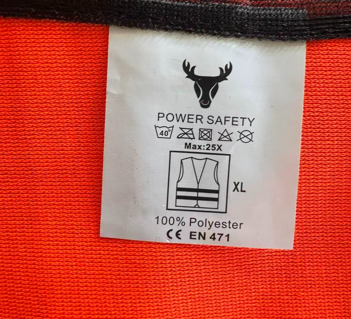 Reflective safety jacket — label & mesh